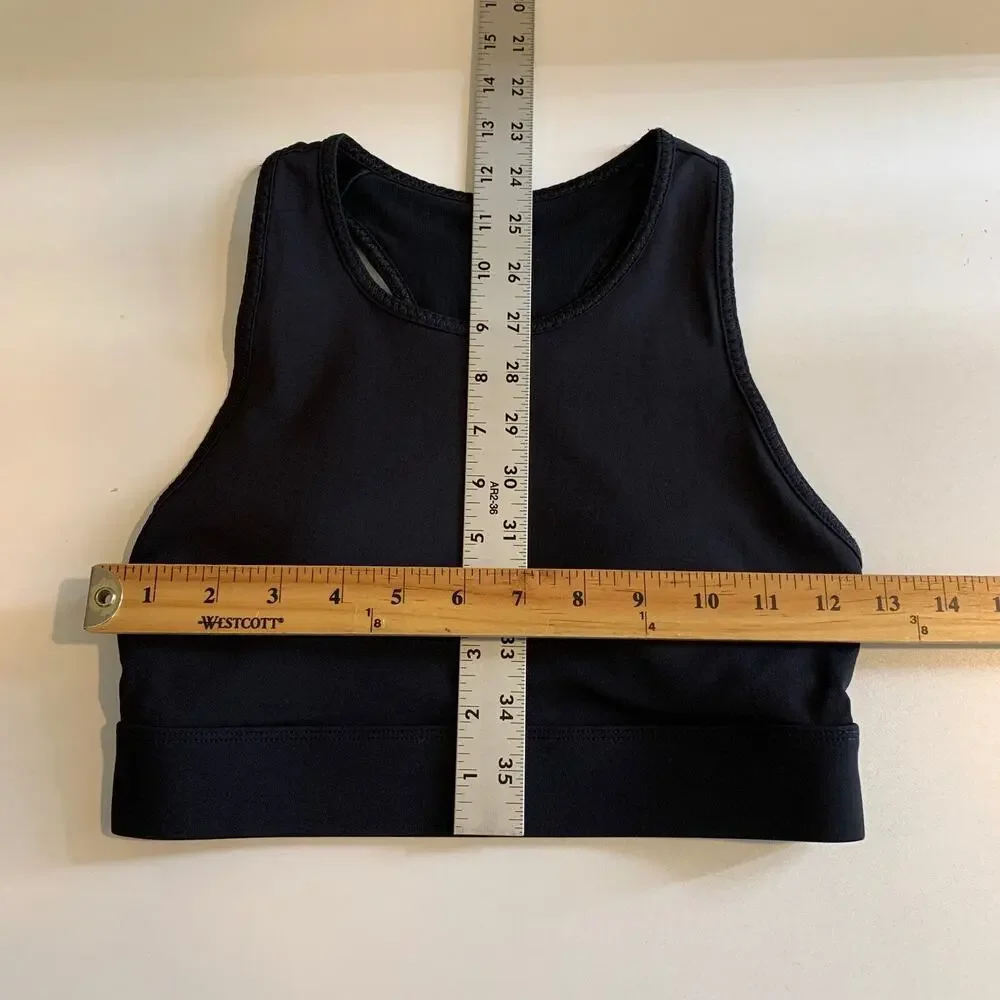 Fabletics Sports Bra Women XS Extra Small Black Trinity High Impact Padded‎